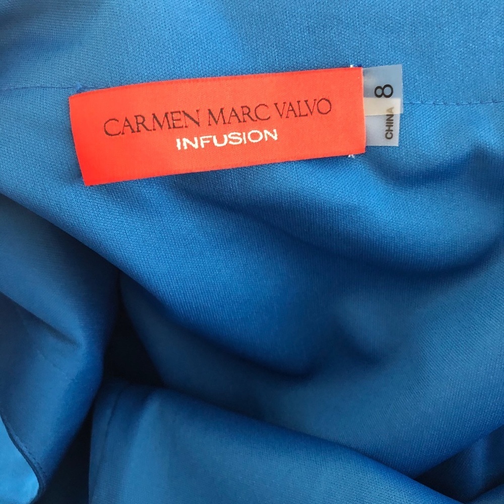 NWT $375 Carmen Marc Valvo Bateau Neckline Midi Dress - Size 8 - Picture 9 of 9